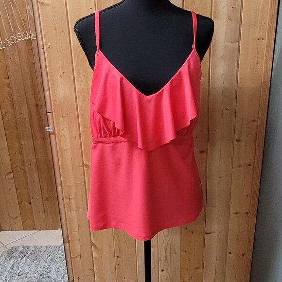 Brandy Melville Other - Coral Pink Mynah Ruffle Swim Top Size 16W #Summer #SwimTop